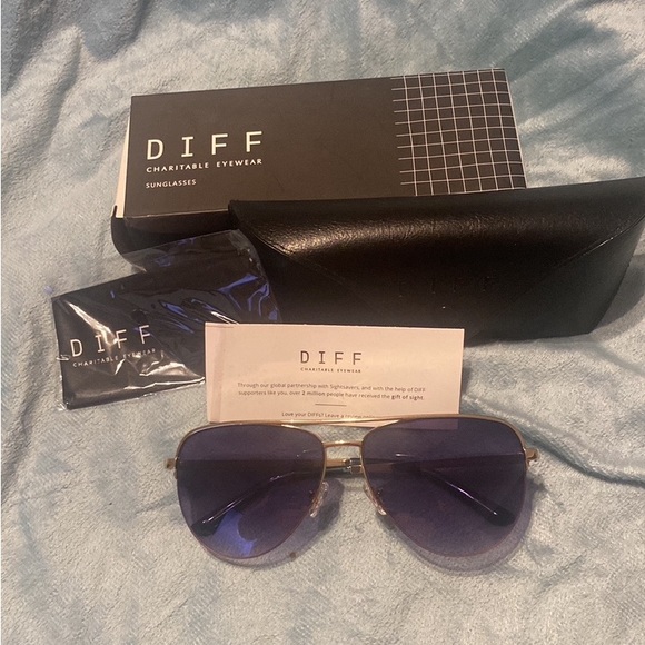 Diff Eyewear Accessories - NWT Unisex DIFF EYEWEAR Sunglasses With Original Box, Glass Satin Cloth & Case